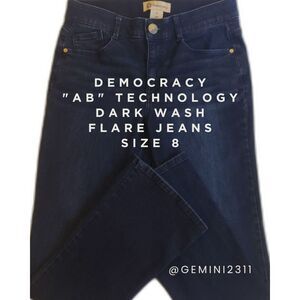 Democracy -  "Ab" Technology - Dark Wash Flare Jeans - Black - Women Size 8